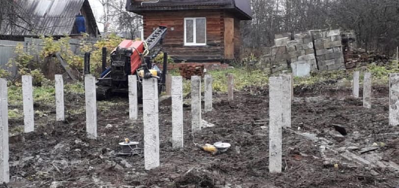 Фундамент на забивных ЖБ сваях