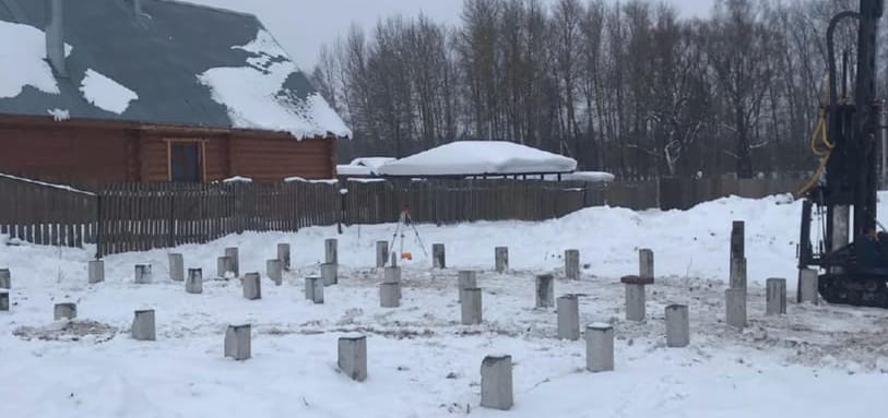 Фундамент на забивных ЖБ сваях